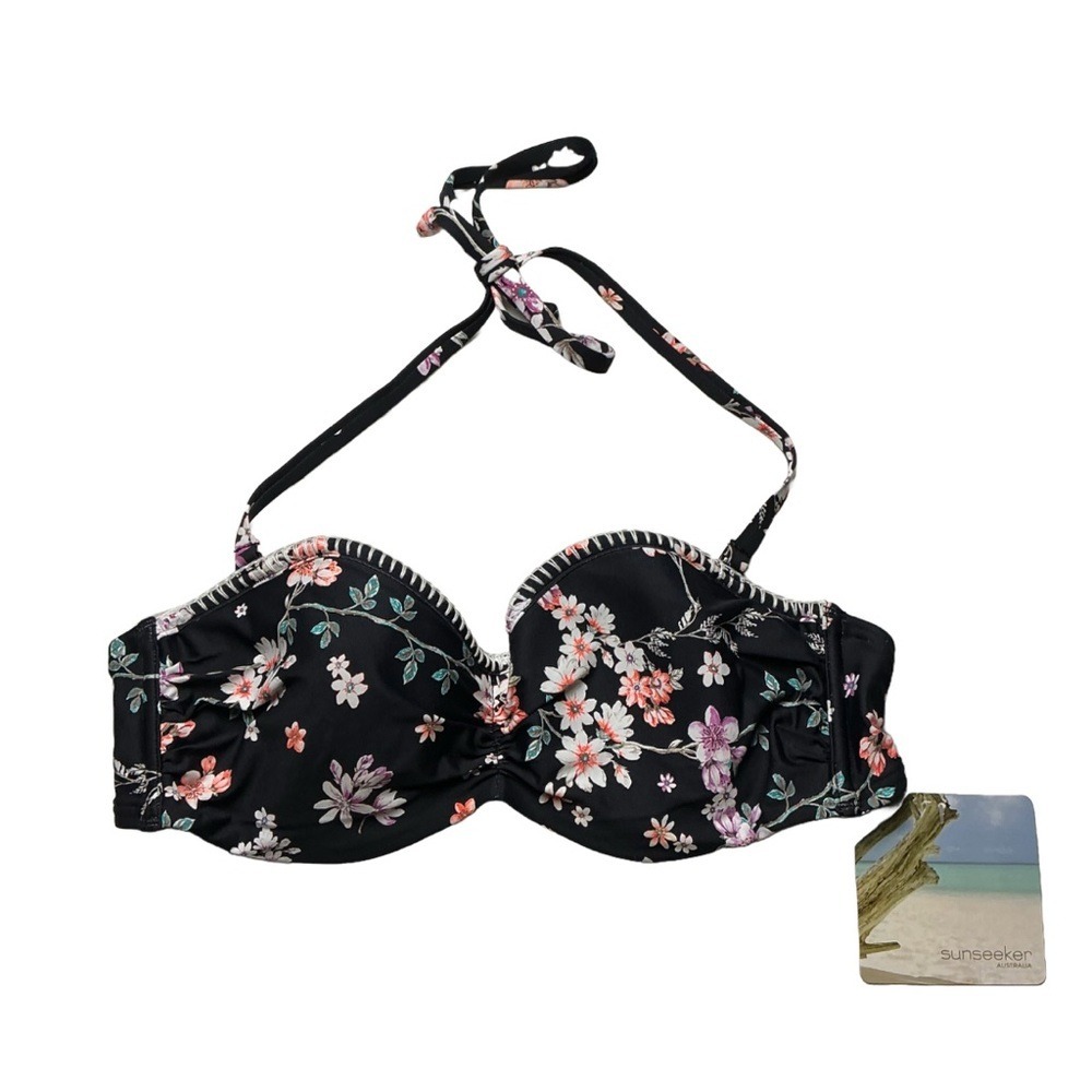Sunseeker Black Bikini Top with Underwire and Adjustable Straps
